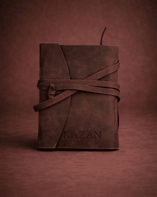 Notizbuch aus echtem Leder in braun