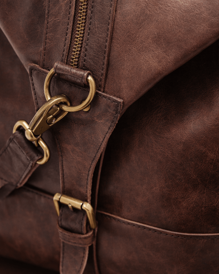 Edle Reisetasche von nahem mit kleinen Details