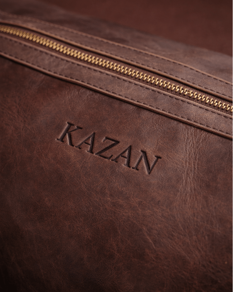 Weekender Reisetasche Herren aus echtem Leder in braun von oben