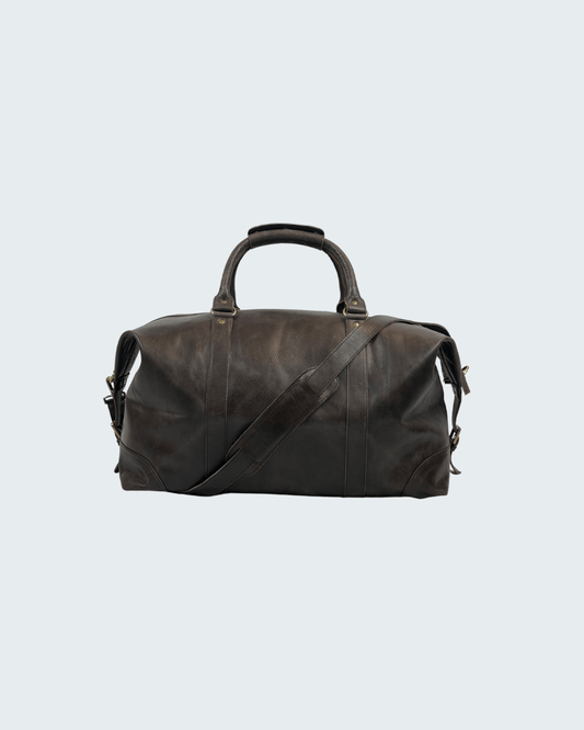 Edler Weekender Herren aus echtem Leder aus der Vordersicht