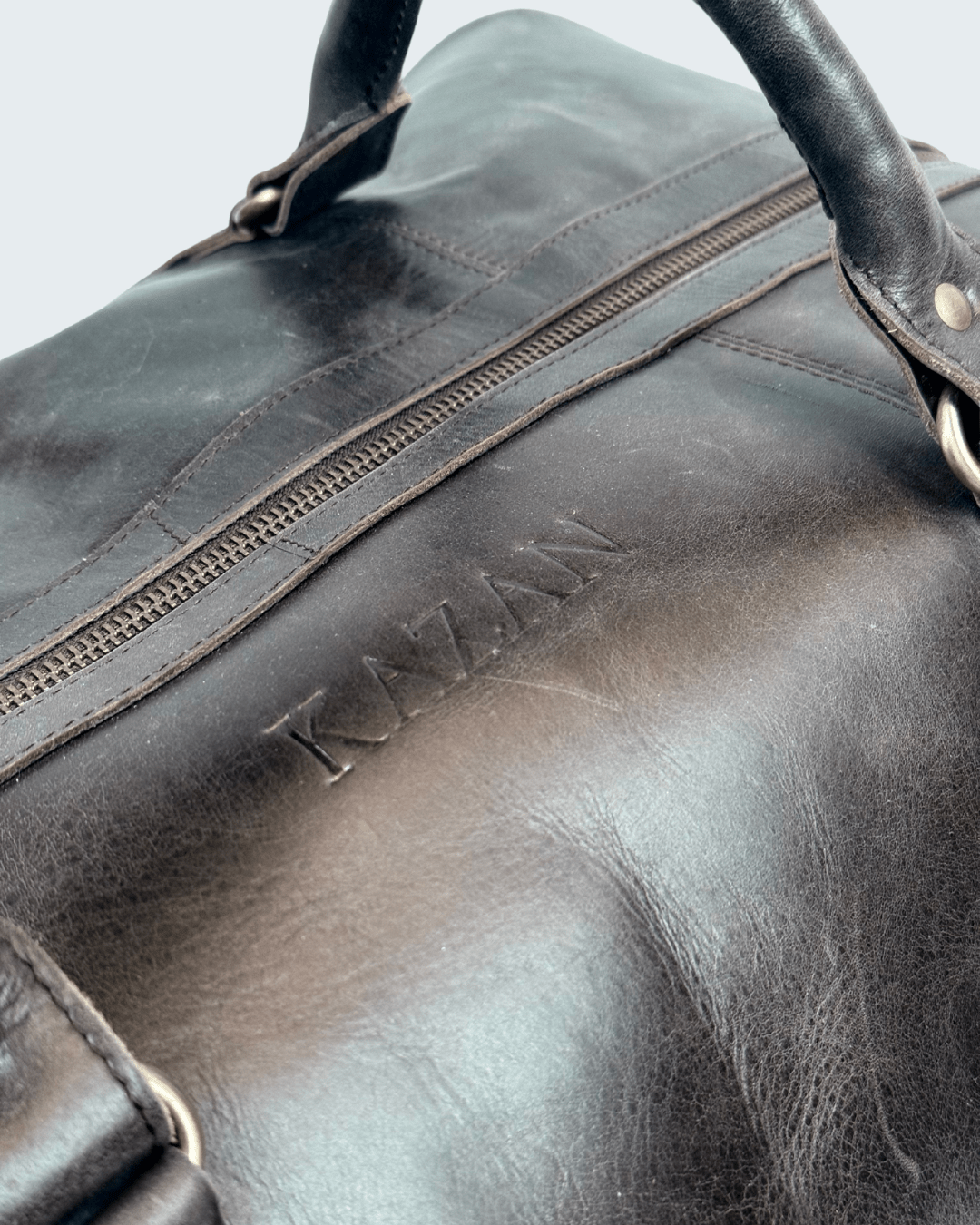 Weekender Reisetasche Herren aus echtem Leder in braun von oben